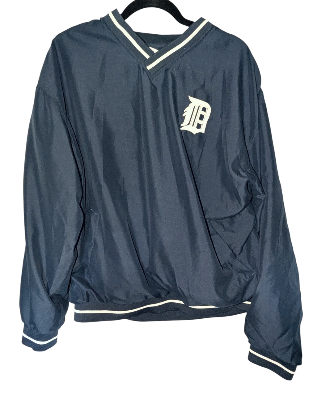 Vintage MLB Detroit Tigers Navy Pullover Windbreaker XL with Pockets